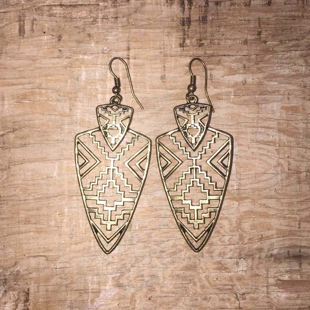 Golden Arrowhead Earrings